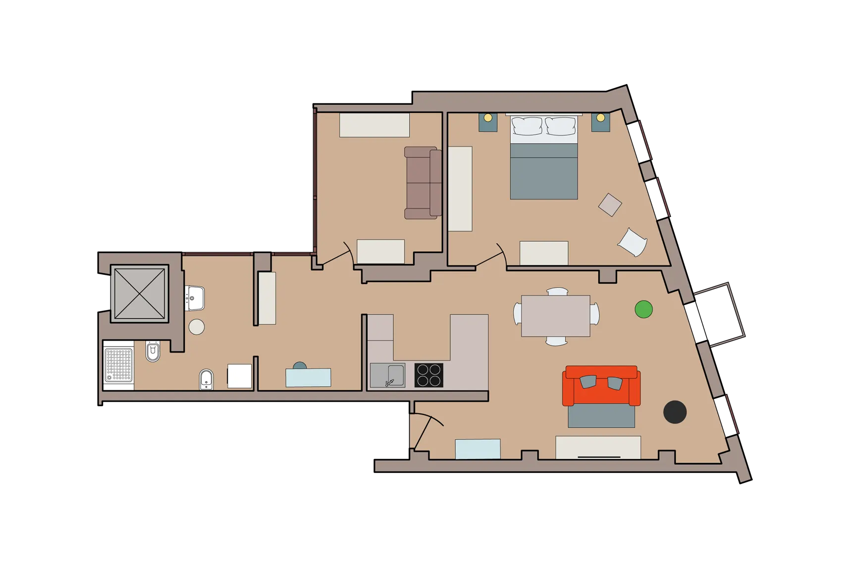 Map apartment Galleria 45